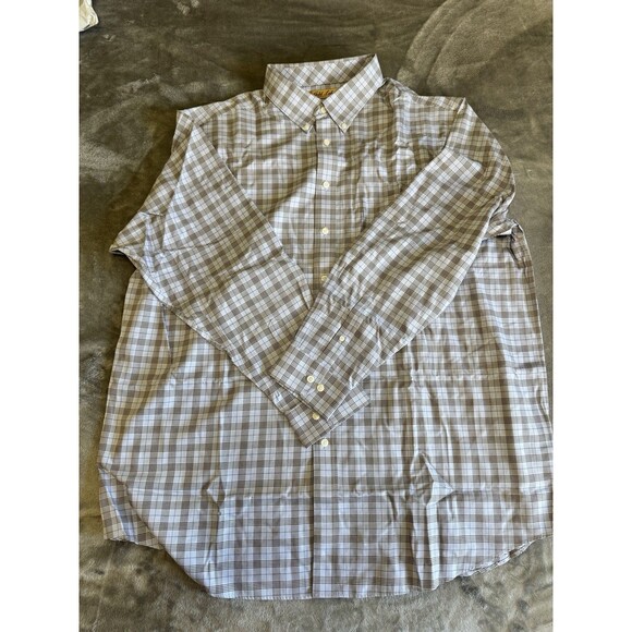 Gold Label Roundtree & Yorke Men's Long Sleeve Shirt, Blue, Size: 3XT - Picture 1 of 9